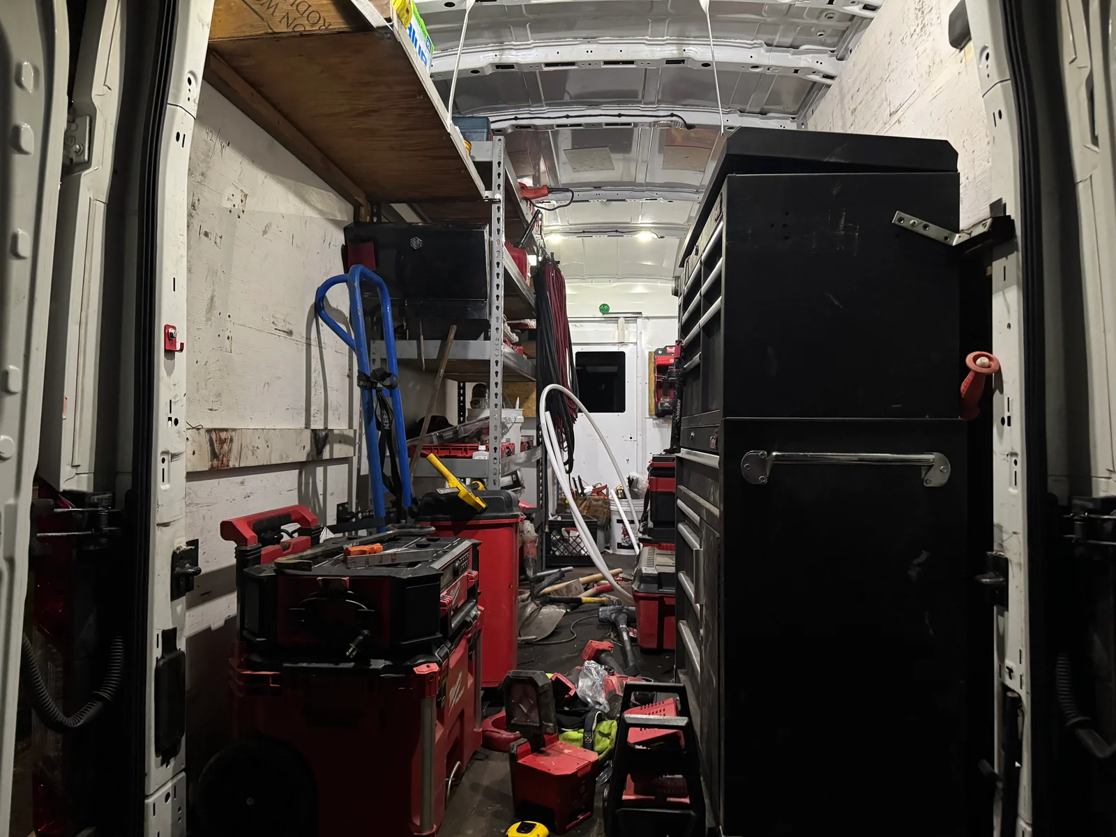 Professional service van interior stocked with tools for Northern Utah home maintenance and repair